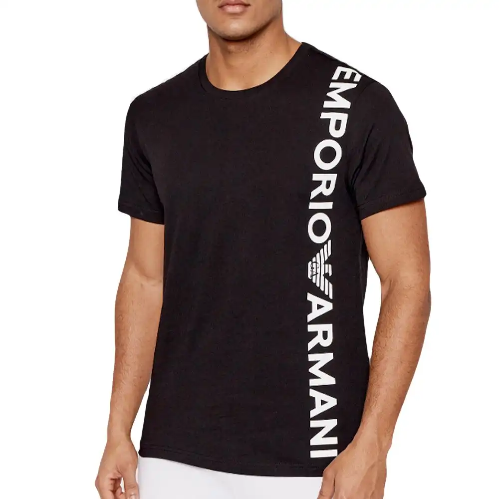 T shirt manche courte homme Emporio Armani Regular fit Noir - ZESHOES