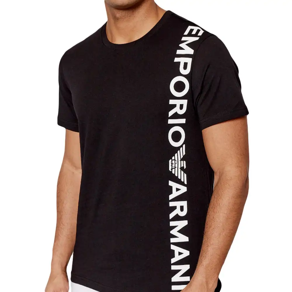 T shirt manche courte homme Emporio Armani Regular fit Noir - ZESHOES