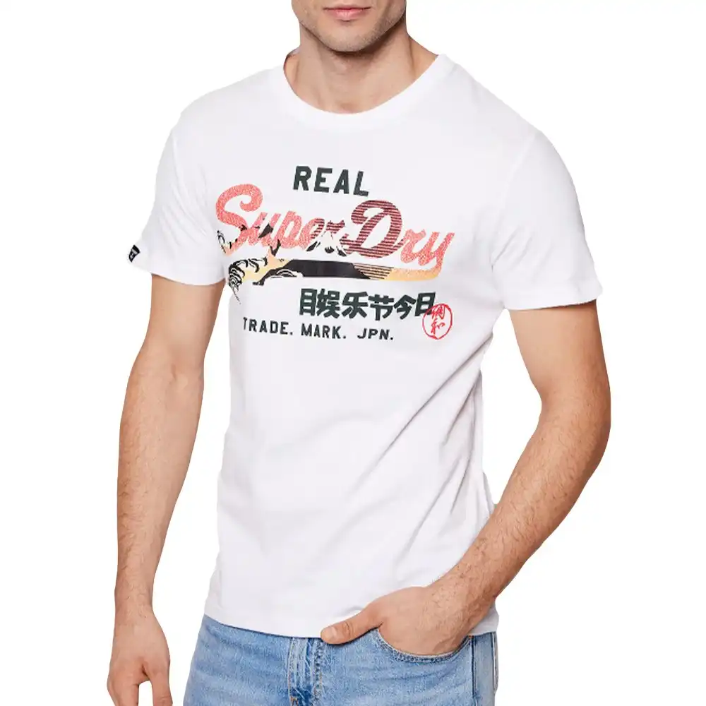 T shirt manche courte homme Superdry Itago Blanc - ZESHOES