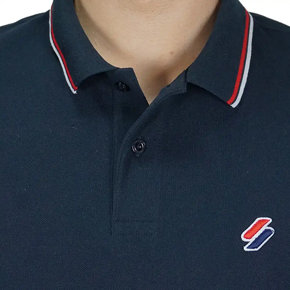 Polo manche courte Superdry Classic logo Noir - ZESHOES Polo manche courte Superdry Classic logo Noir - ZESHOES