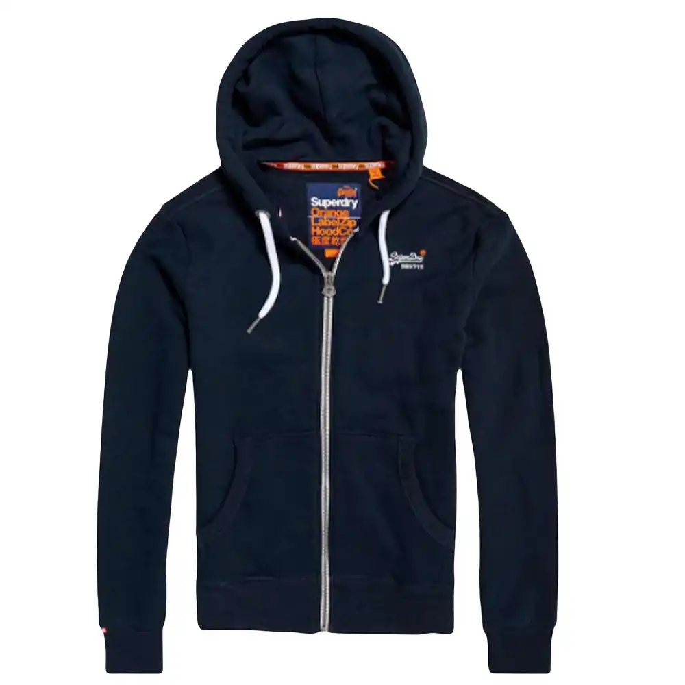 Sweat capuche homme Superdry Orange label Noir - ZESHOES