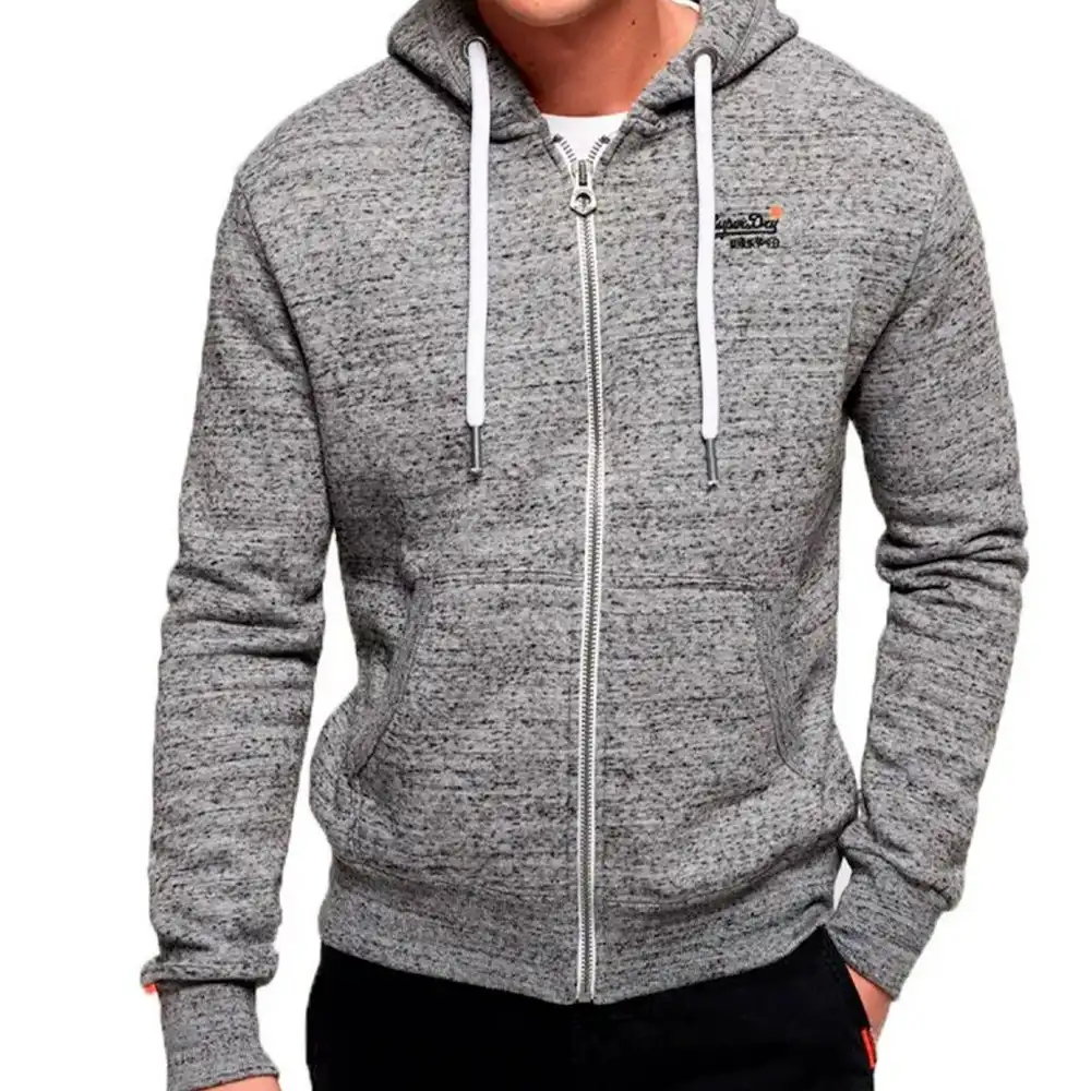 Sweat capuche homme Superdry Orange label Gris - ZESHOES