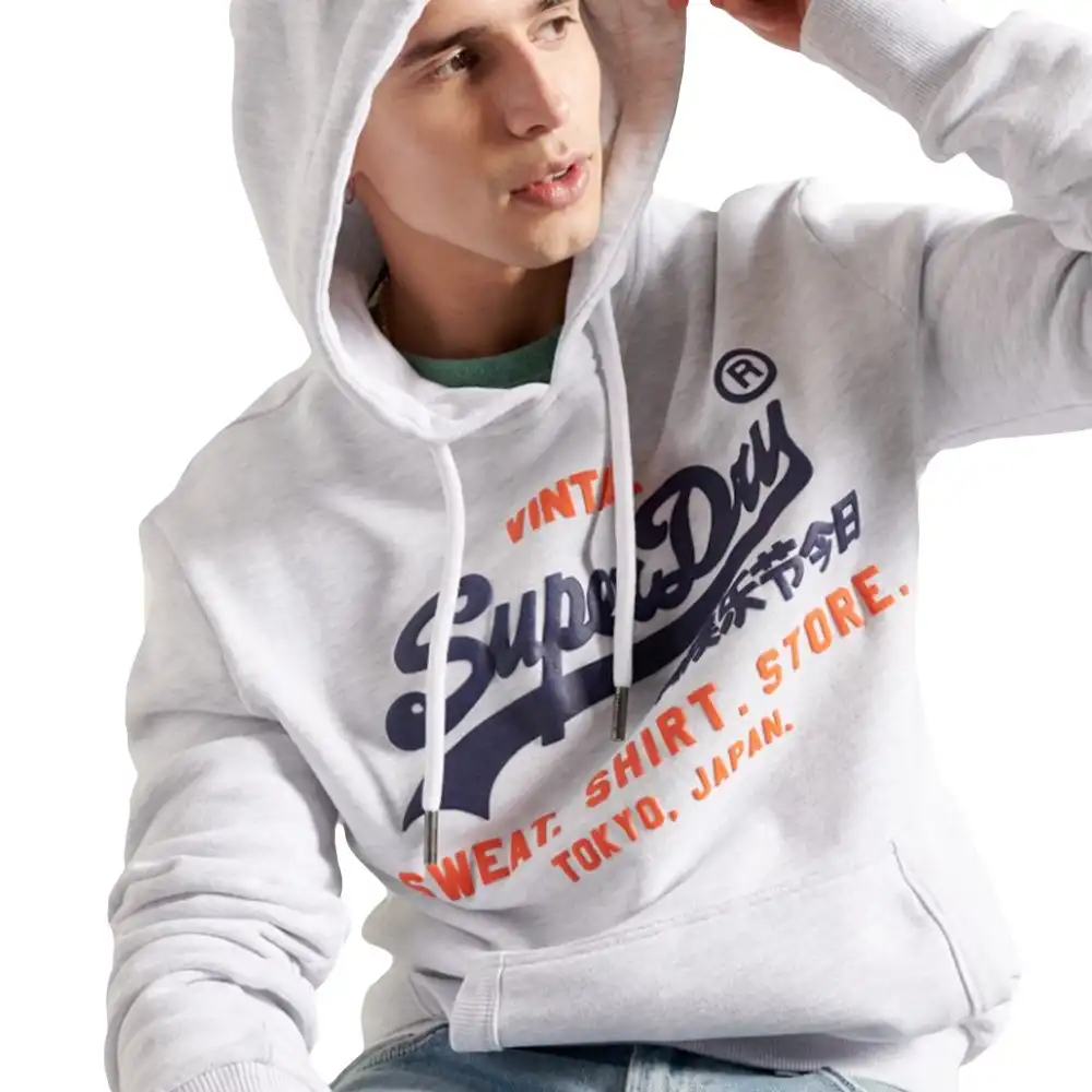 Sweat shirt homme Superdry Shop duo Blanc - ZESHOES