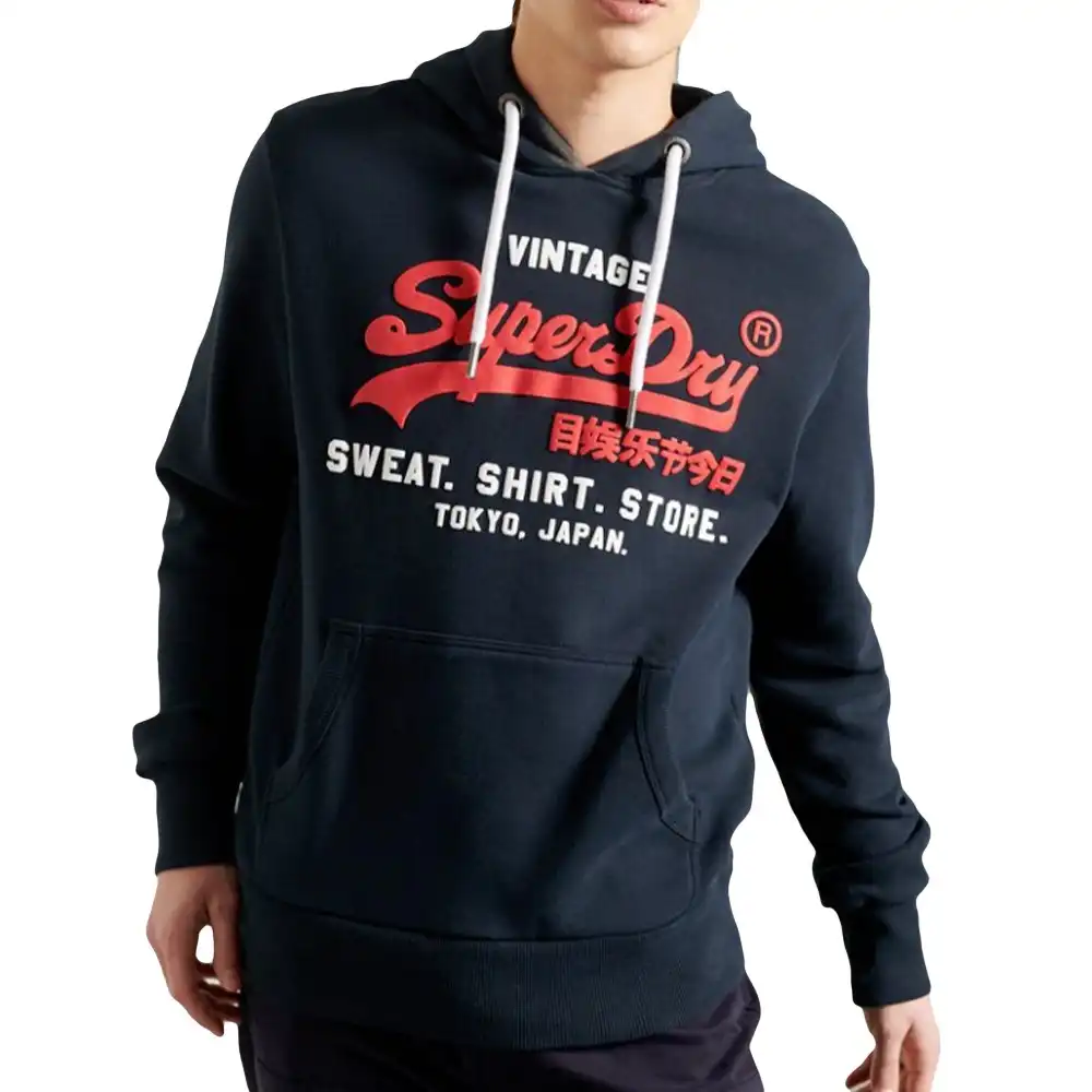 Sweat capuche homme Superdry Shop duo Bleu - ZESHOES