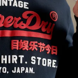 Sweat capuche homme Superdry Shop duo Bleu - ZESHOES