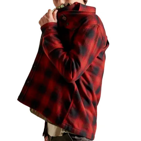Chemise manches longues homme Superdry Rouge Wool miller
