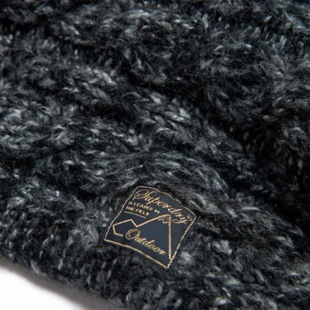 Echarpe femme foulard Superdry Noir Snood en maille torsadée en tweed