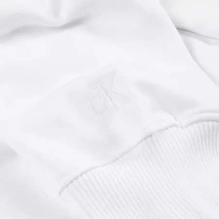 Sweat shirt femme Calvin Klein Blanc Monogramme logo