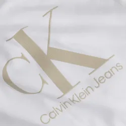 Tee shirt manche courte femme Calvin Klein Gel monogramme Blanc - ZESHOES