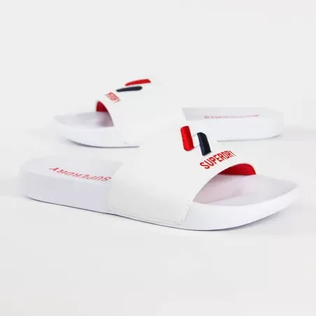 Tong homme Superdry Blanc Core pool slide