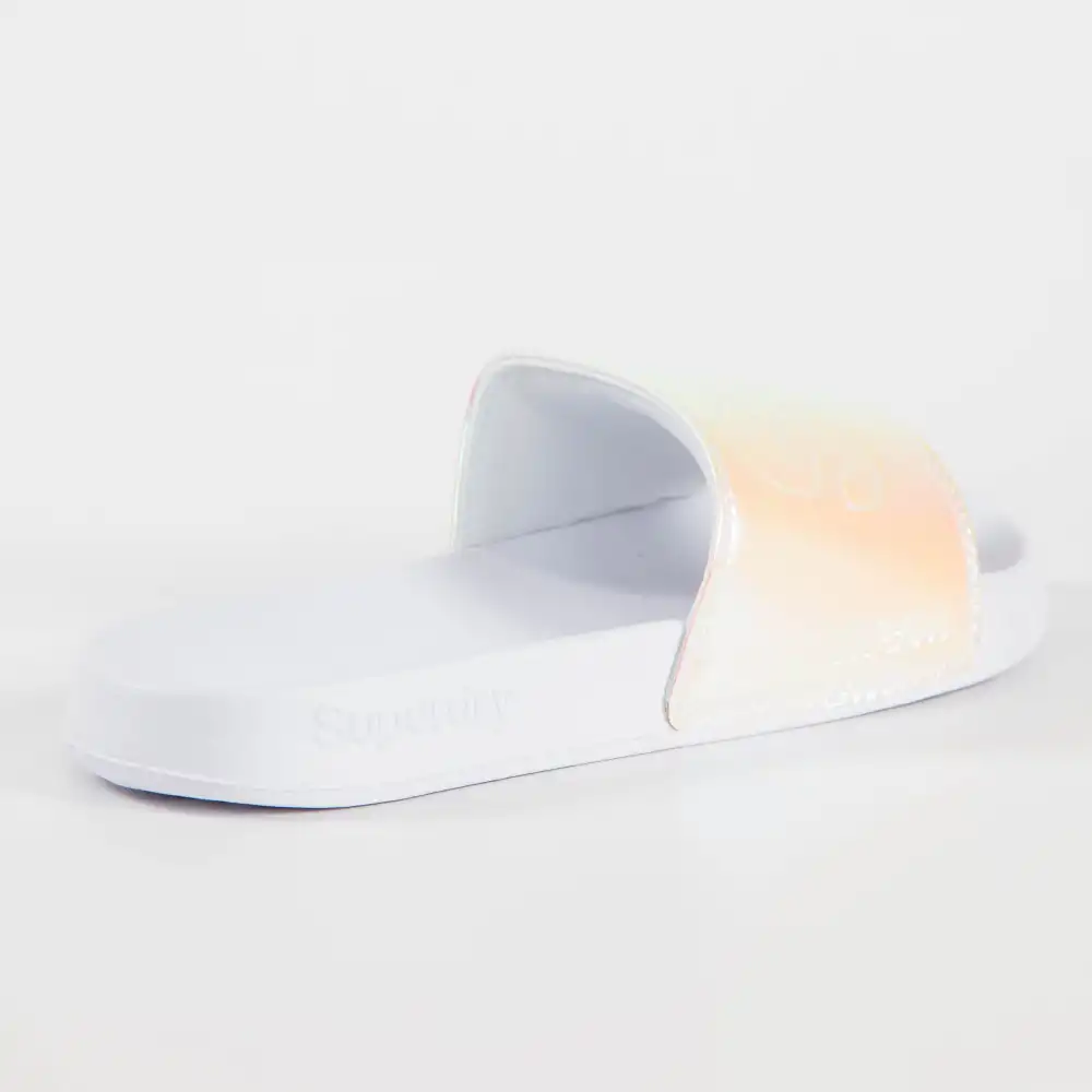 Claquette femme Superdry Pool slide Blanc - ZESHOES Claquette femme Superdry Pool slide Blanc - ZESHOES