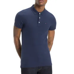 Polo manche courte Tommy Jeans Original fine pique Bleu - ZESHOES