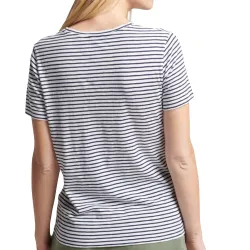 Tee shirt manche courte femme Superdry Col v et poche studio Blanc - ZESHOES Tee shirt manche courte femme Superdry Col v et poche studio Blanc - ZESHOES