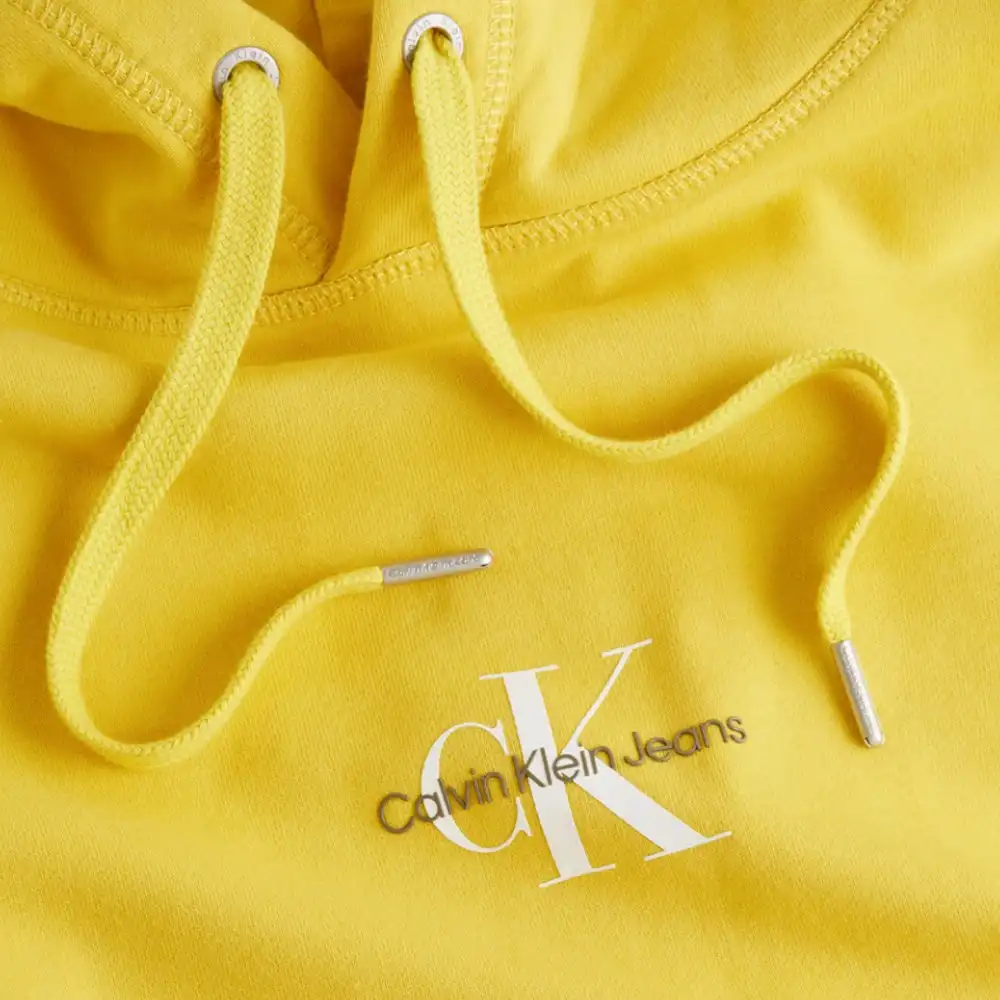Sweat shirt homme Calvin Klein Monogram logo hoodie Jaune - ZESHOES Sweat shirt homme Calvin Klein Monogram logo hoodie Jaune - ZESHOES