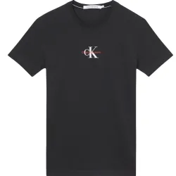 T shirt manche courte homme Calvin Klein Logo tee Noir - ZESHOES