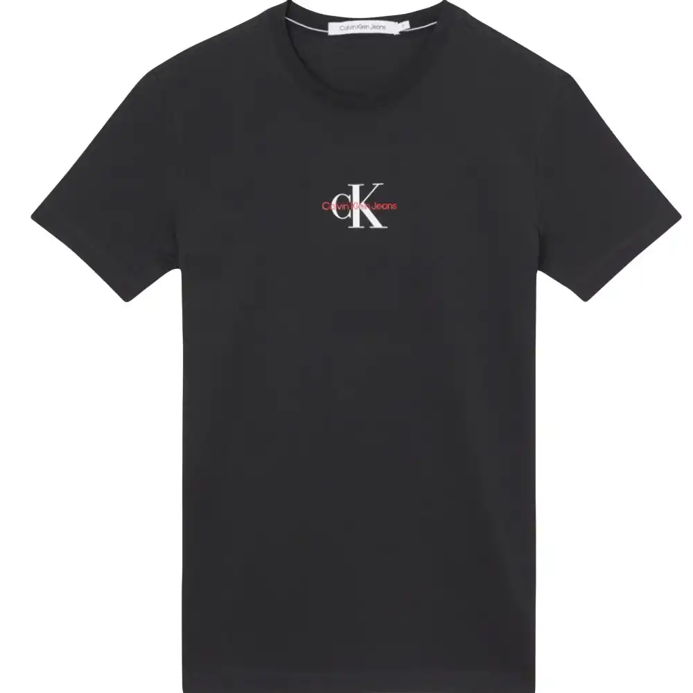 T shirt manche courte homme Calvin Klein Logo tee Noir - ZESHOES