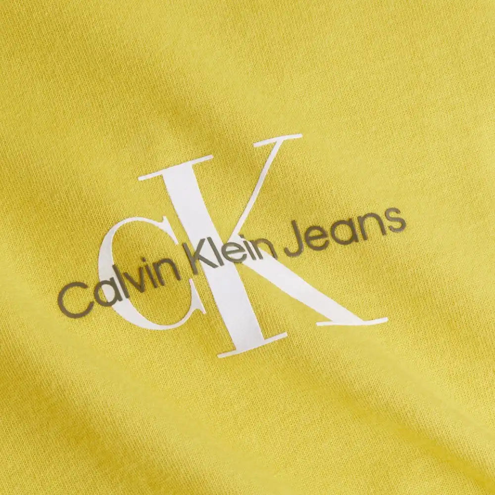 T shirt manche courte homme Calvin Klein Logo tee Jaune - ZESHOES
