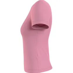 Tee shirt manche courte femme Tommy Jeans Soft jersey Rose - ZESHOES