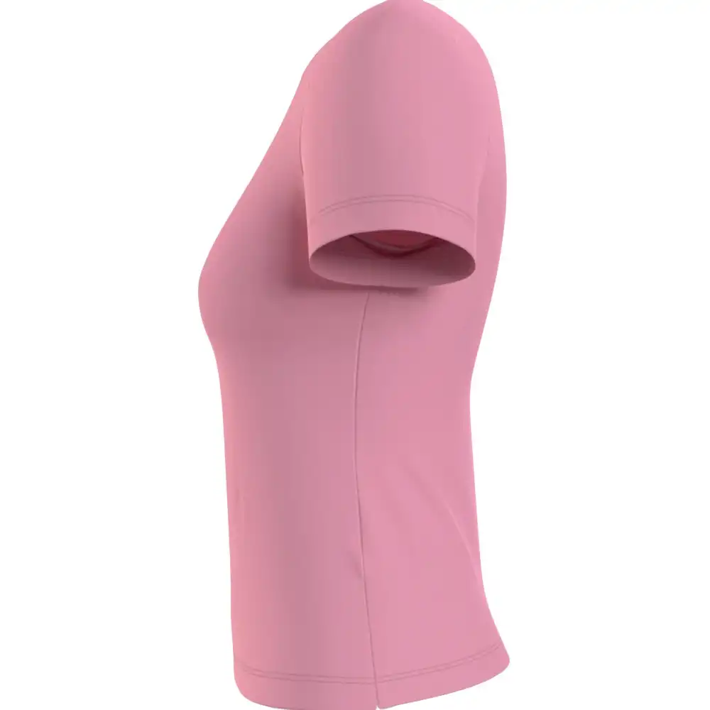 Tee shirt manche courte femme Tommy Jeans Soft jersey Rose - ZESHOES