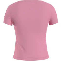 Tee shirt manche courte femme Tommy Jeans Soft jersey Rose - ZESHOES