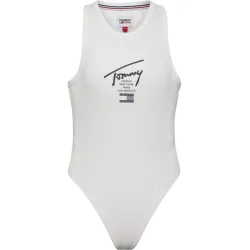 Debardeur femme Tommy Jeans Modern signature body tank Blanc - ZESHOES