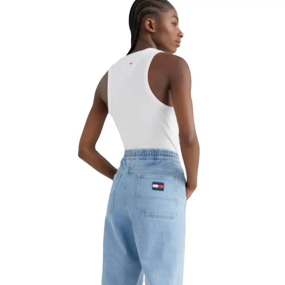 Debardeur femme Tommy Jeans Modern signature body tank Blanc - ZESHOES