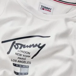 Debardeur femme Tommy Jeans Modern signature body tank Blanc - ZESHOES
