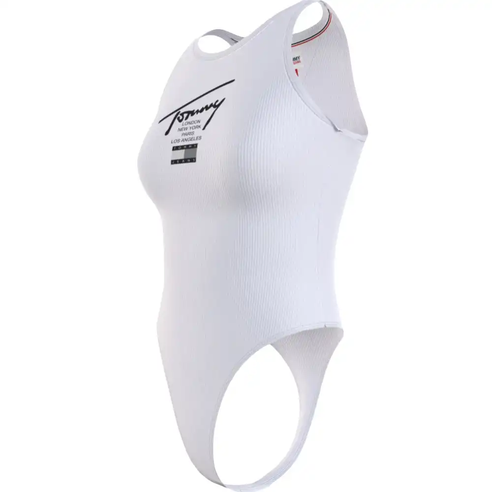 Debardeur femme Tommy Jeans Modern signature body tank Blanc - ZESHOES