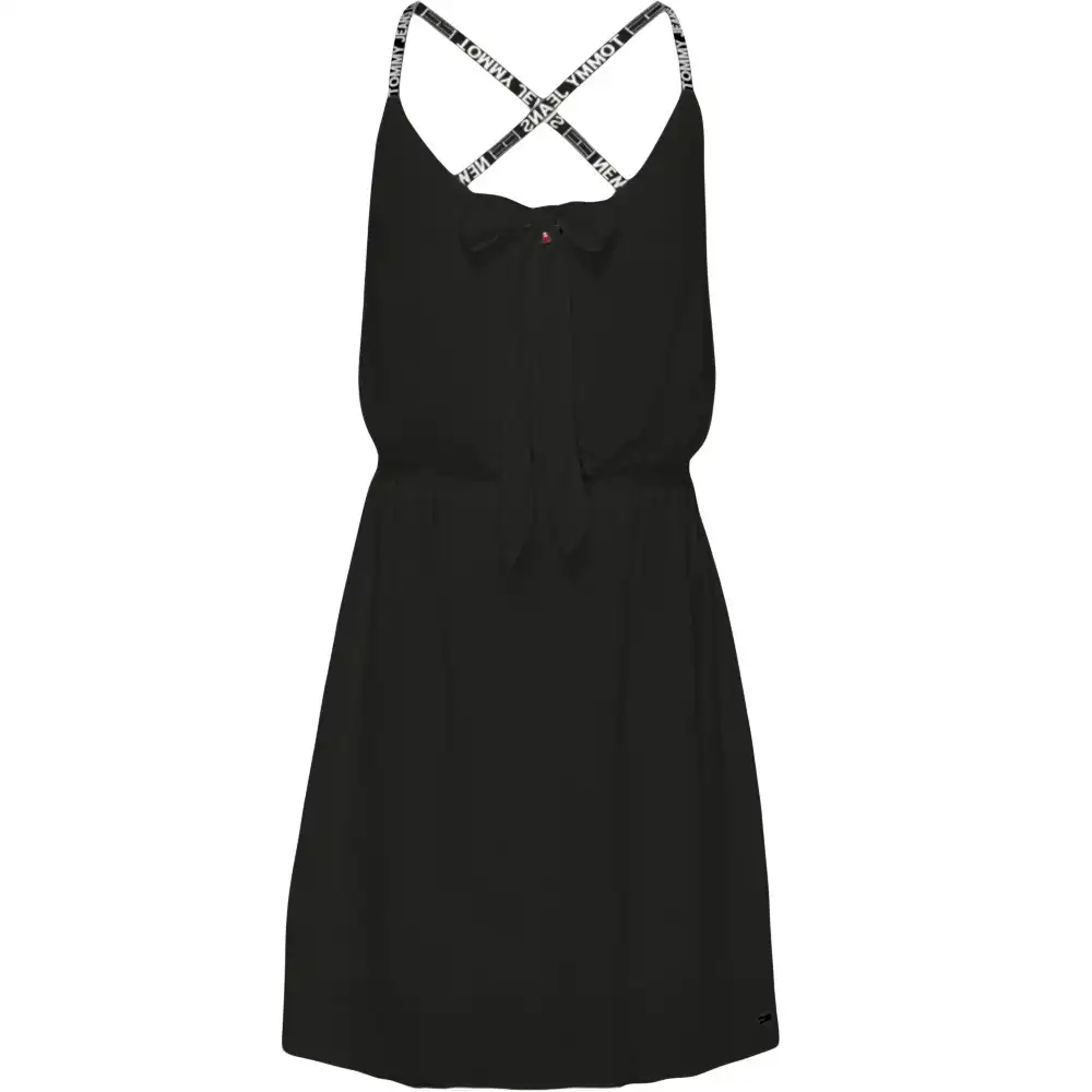 Robe femme Tommy Jeans Essential strappy dress Noir - ZESHOES