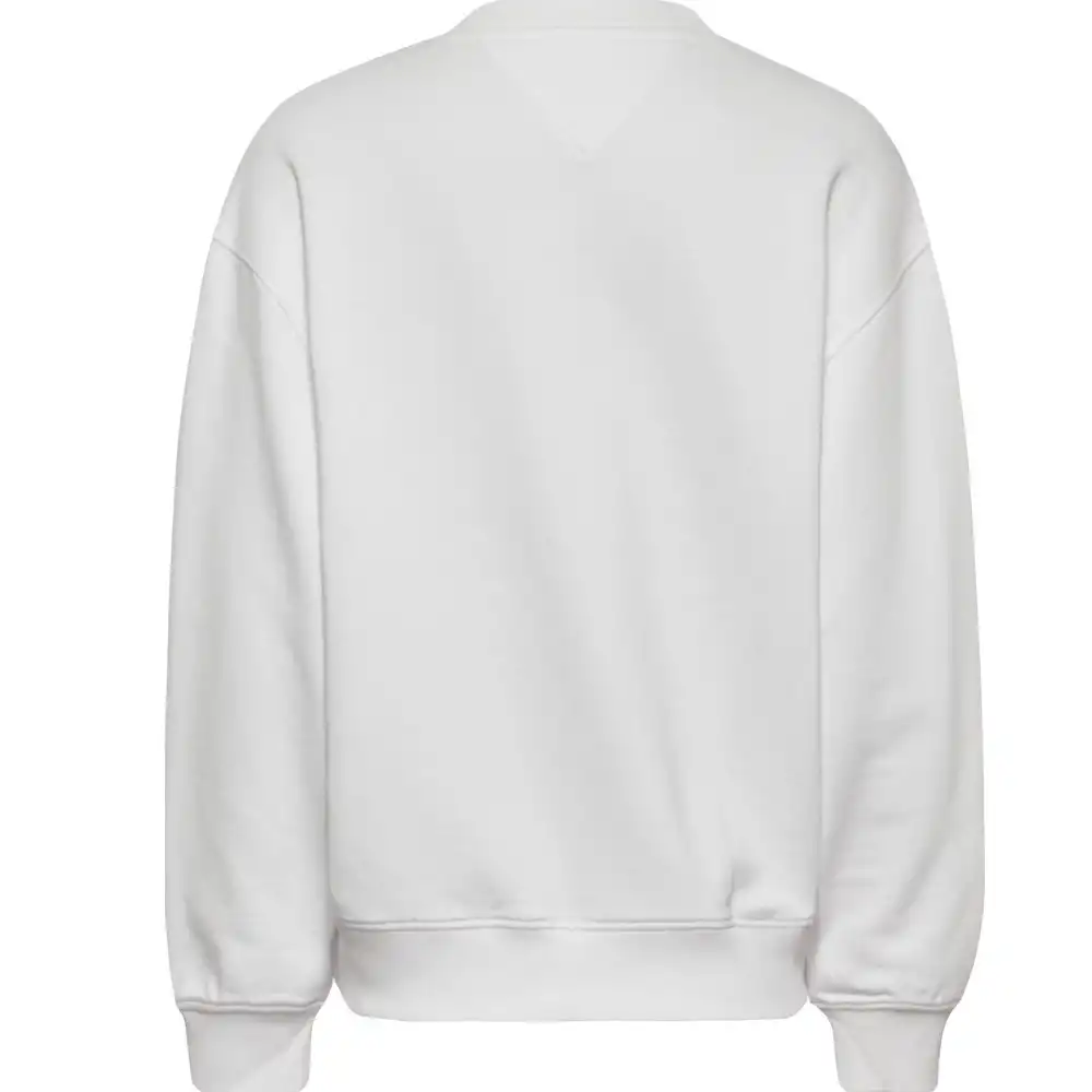 Sweat shirt femme Tommy Jeans Feminine v-neck Blanc - ZESHOES Sweat shirt femme Tommy Jeans Feminine v-neck Blanc - ZESHOES