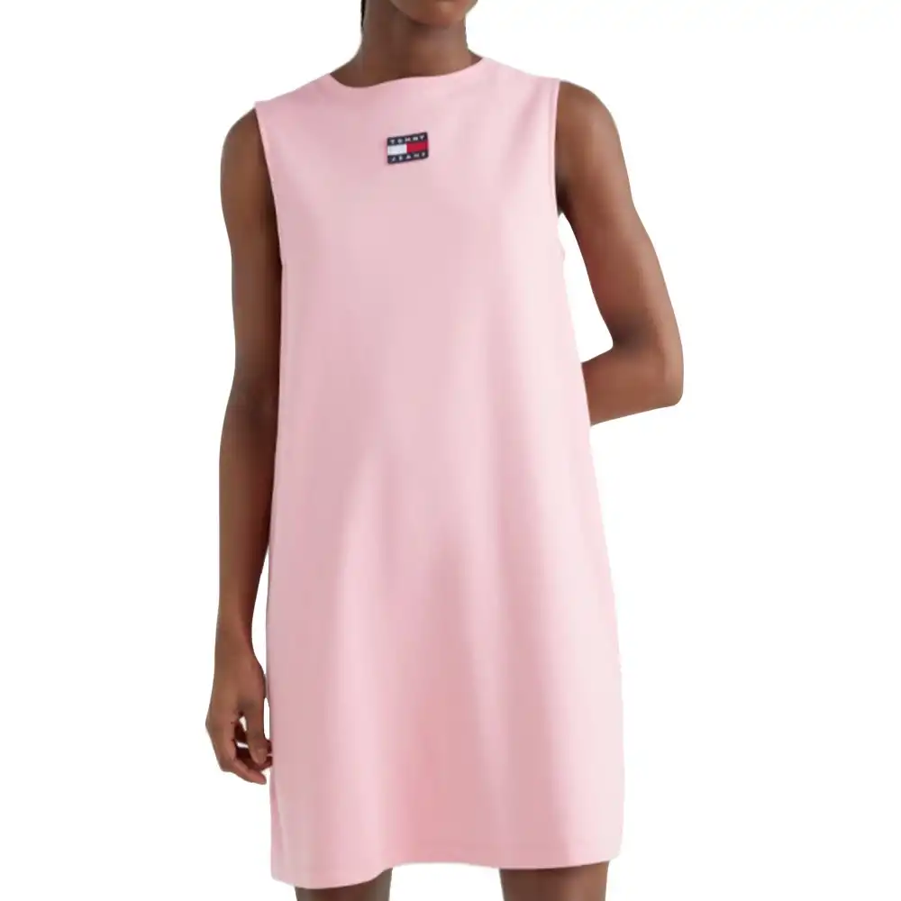 Robe femme Tommy Jeans Badge tank dress Rose - ZESHOES