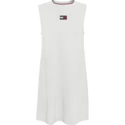 Robe femme Tommy Jeans Badge tank dress Blanc - ZESHOES