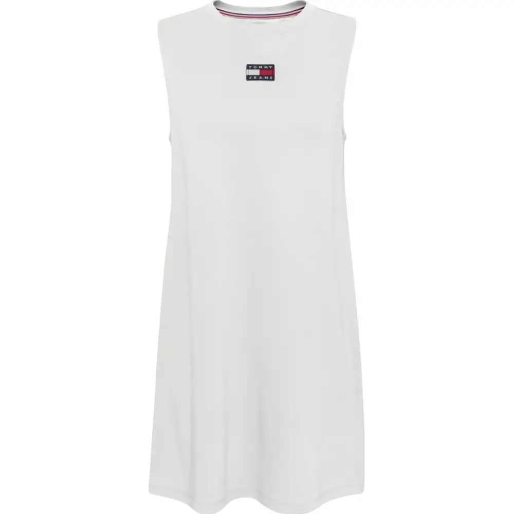 Robe femme Tommy Jeans Badge tank dress Blanc - ZESHOES