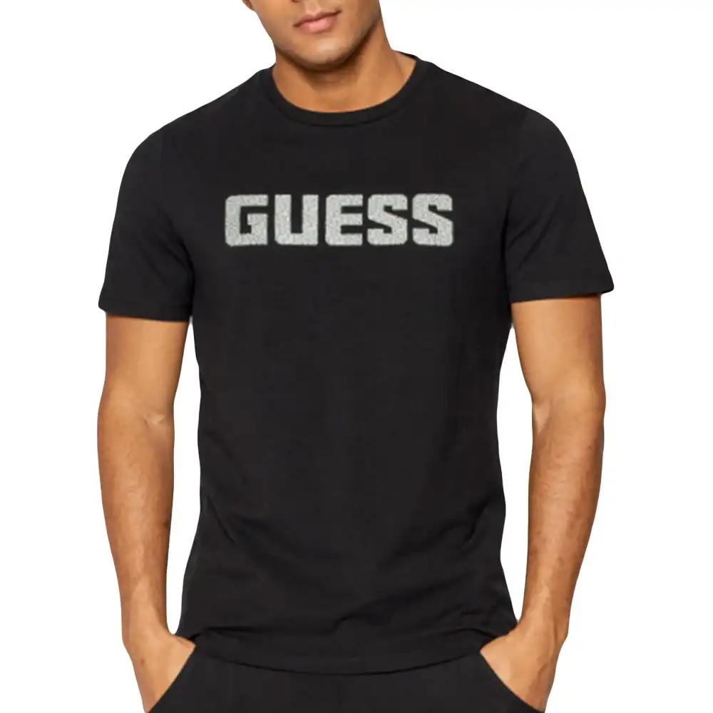 T shirt manche courte homme Guess Logo original Noir - ZESHOES