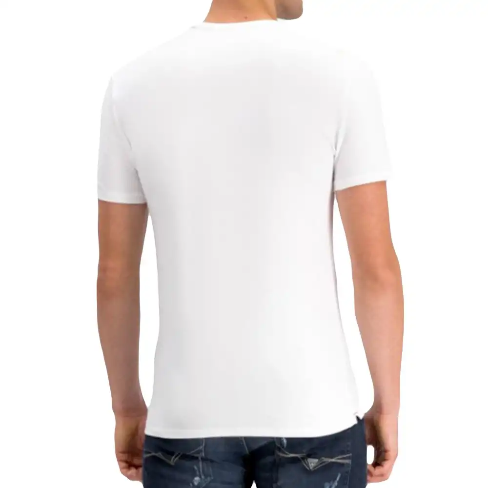 T shirt manche courte homme Guess Logo ring classic Blanc - ZESHOES