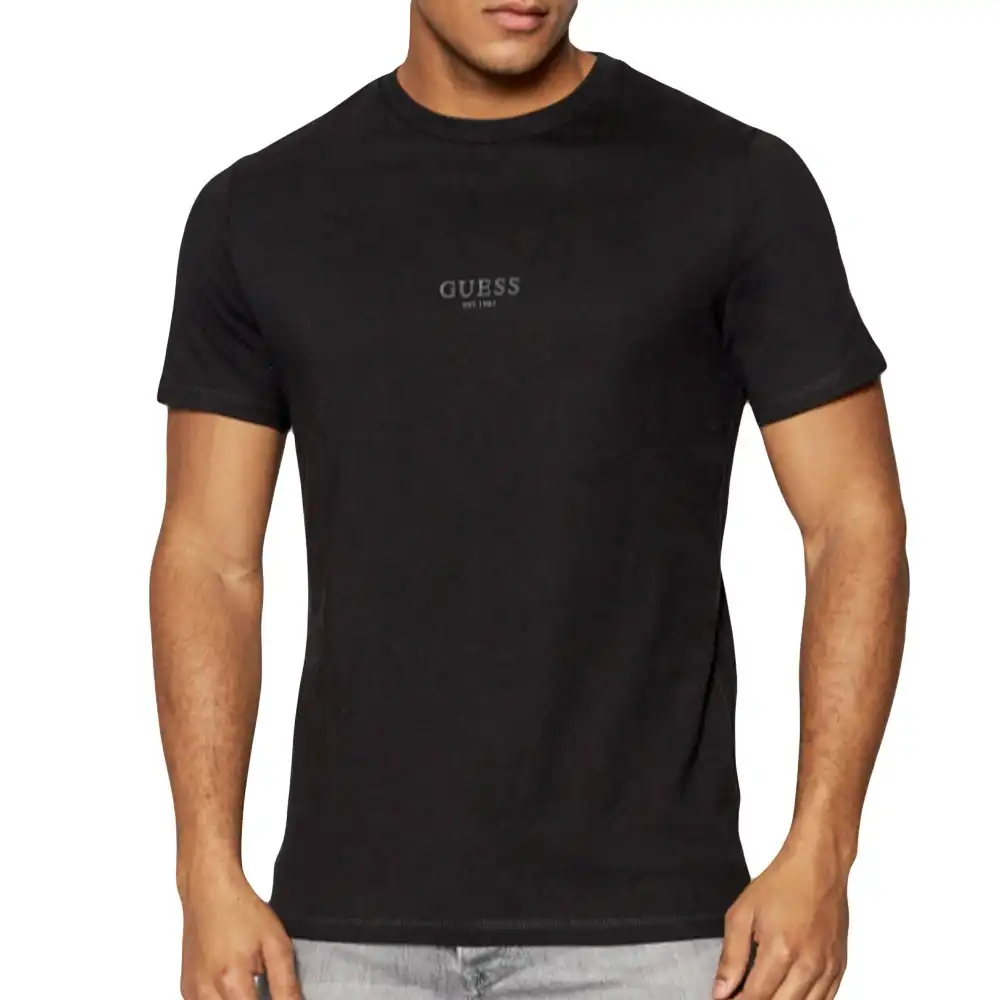 T shirt manche courte homme Guess Classic logo original Noir - ZESHOES