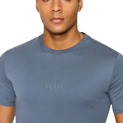 T shirt manche courte homme Guess Original logo Bleu - ZESHOES