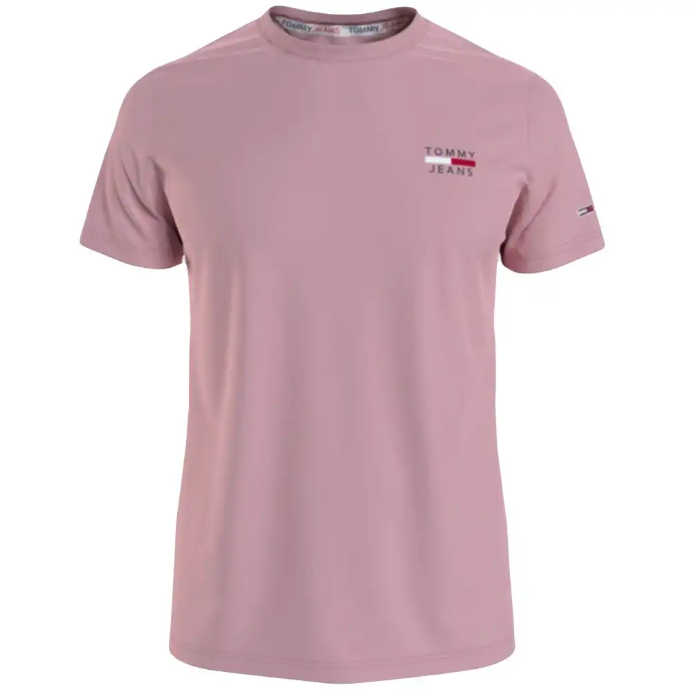 T shirt manche courte homme Tommy Jeans Chest logo tee Rose - ZESHOES