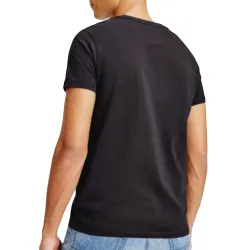 T shirt manche courte homme Tommy Jeans Chest logo tee Noir - ZESHOES