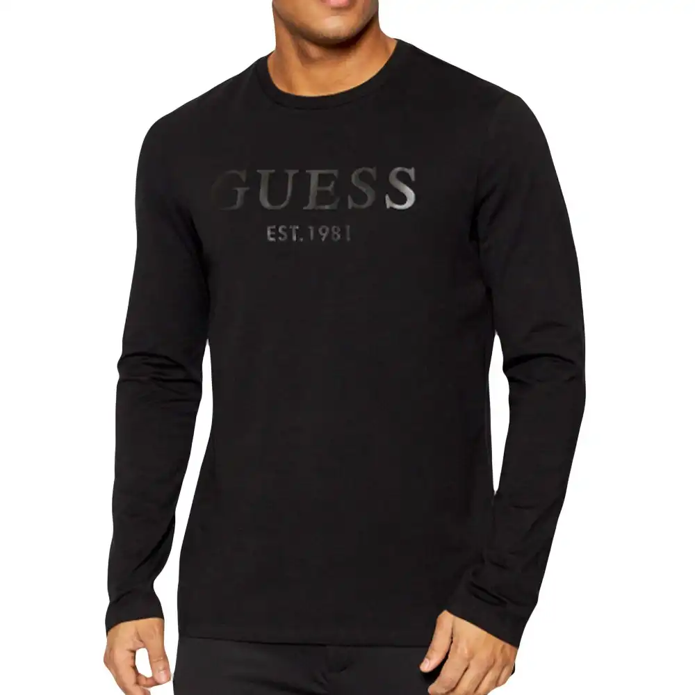 T shirt manche courte homme Guess Origine logo Noir - ZESHOES