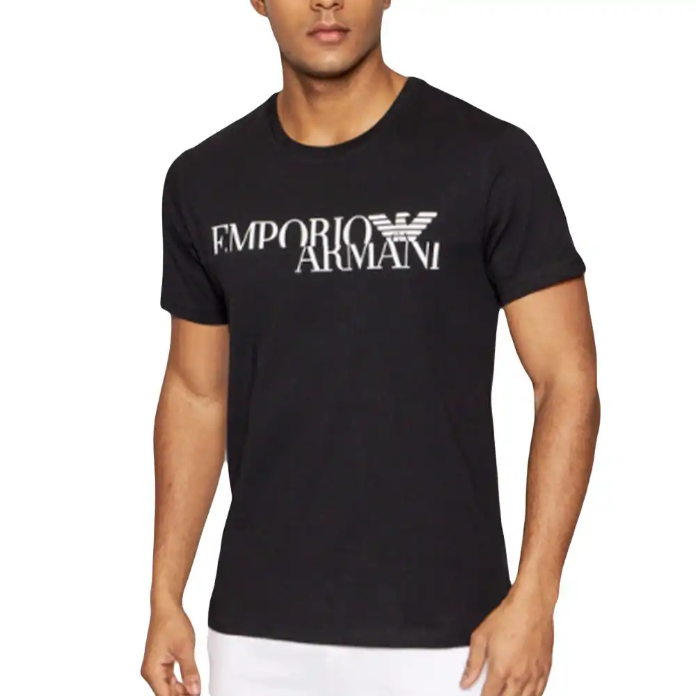 T shirt manche courte homme Emporio Armani Original logo Noir - ZESHOES