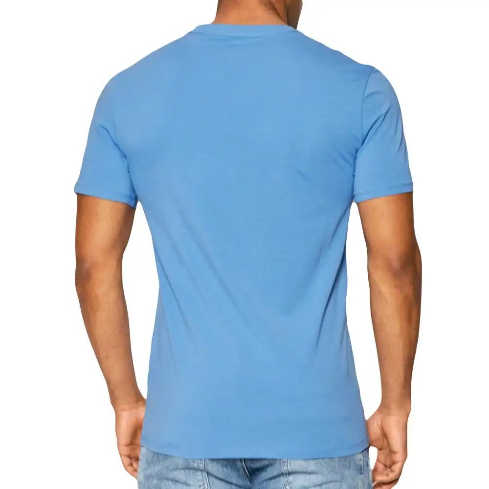 T shirt manche courte homme Guess Classic logo triangle Bleu - ZESHOES