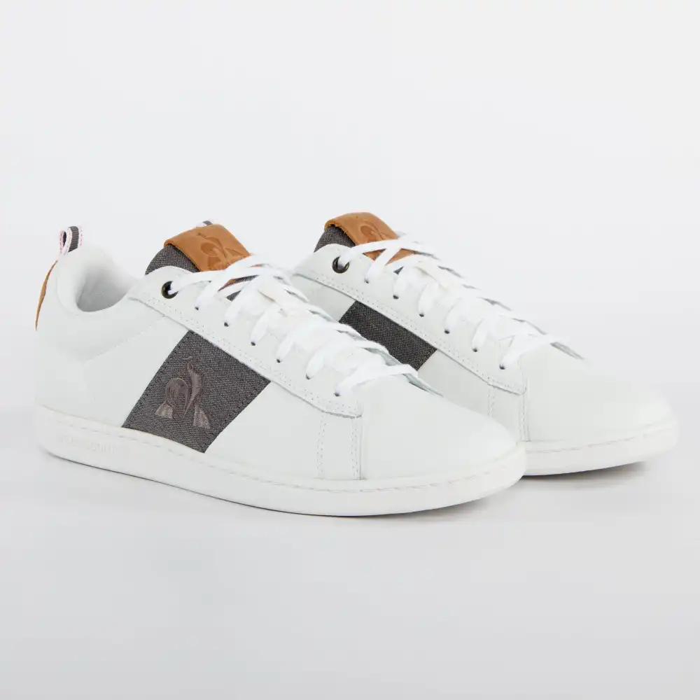 Basket de ville basse homme Le Coq Sportif Courclassic denim Blanc - ZESHOES