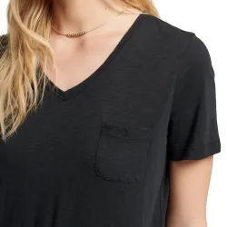 Tee shirt manche courte femme Superdry Studio pocket Noir - ZESHOES Tee shirt manche courte femme Superdry Studio pocket Noir - ZESHOES