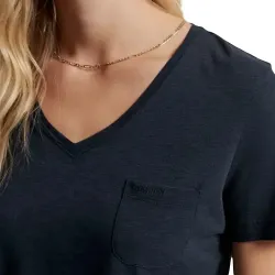 Tee shirt manche courte femme Superdry Studio pocket Bleu - ZESHOES Tee shirt manche courte femme Superdry Studio pocket Bleu - ZESHOES