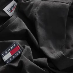 Debardeur femme Tommy Jeans Crop elasticated badge tank Noir - ZESHOES