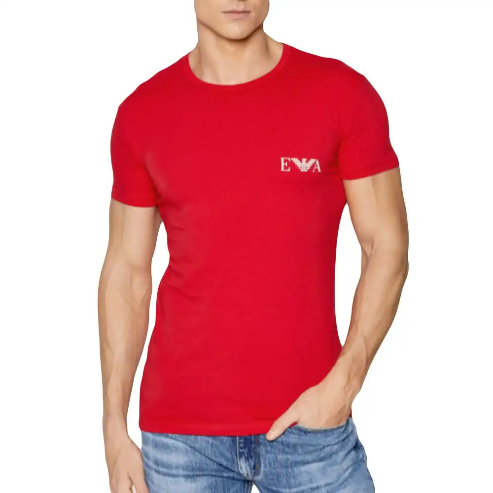 T shirt manche courte homme Emporio Armani Pack x2 classic logo Bleu - ZESHOES