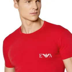 T shirt manche courte homme Emporio Armani Pack x2 classic logo Bleu - ZESHOES