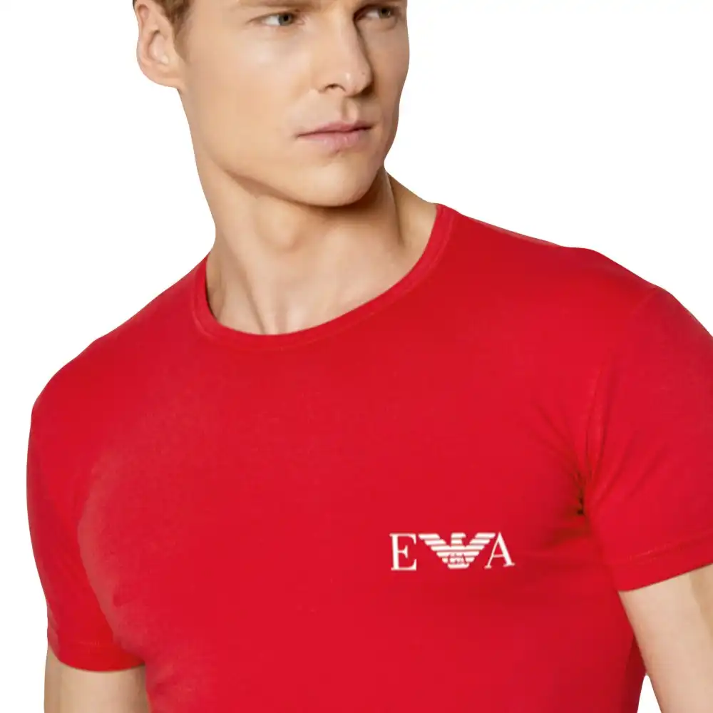 T shirt manche courte homme Emporio Armani Pack x2 classic logo Bleu - ZESHOES