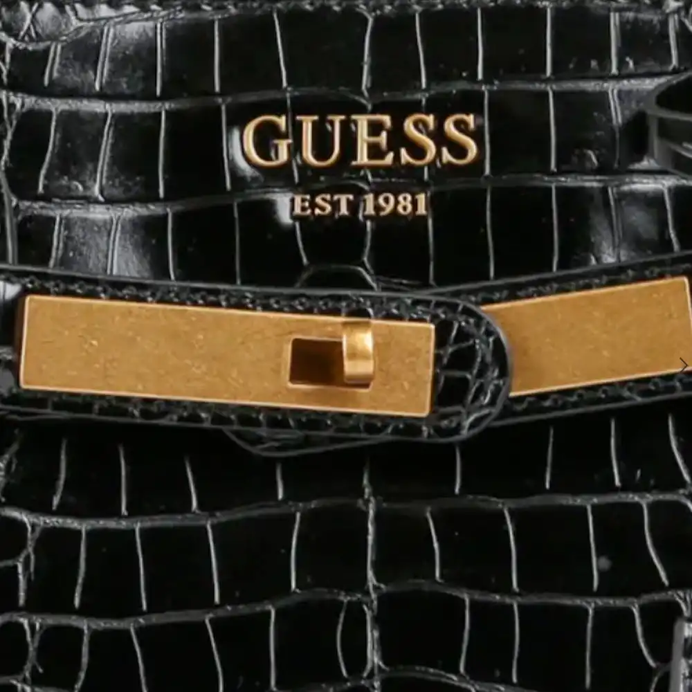 Sac a main femme Guess Style croco Noir - ZESHOES Sac a main femme Guess Style croco Noir - ZESHOES